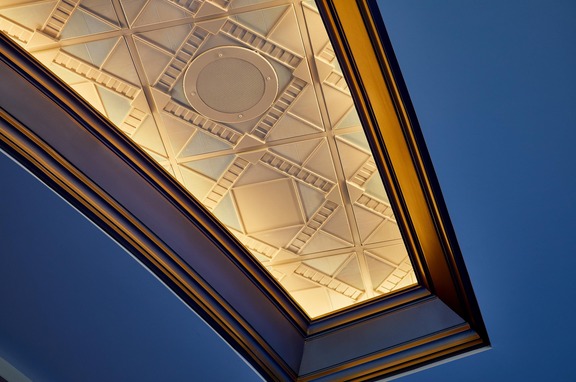 Conference Center, brand, Featured in this elegant conference center is Above View Incs Deco 2 Square Acoustic Ceiling Tile
