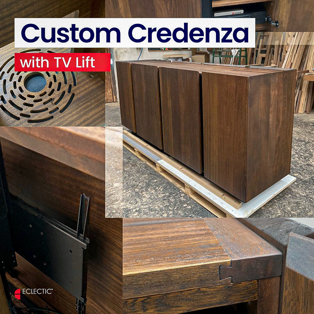 Ad Custom-Credenza-with-TV-Lift-instagram, ECLECTIC® LegArm Collection featuring products from ECLECTIC® | Ad