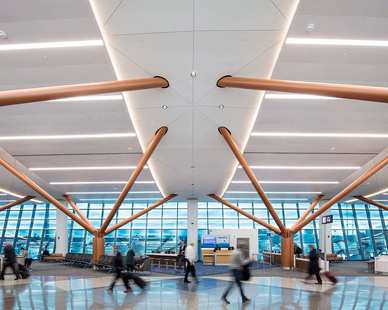Airport Terminal Performance Downlighting, The unique flexibility and durability of this linear tape (DuraFlex Neon) enabled