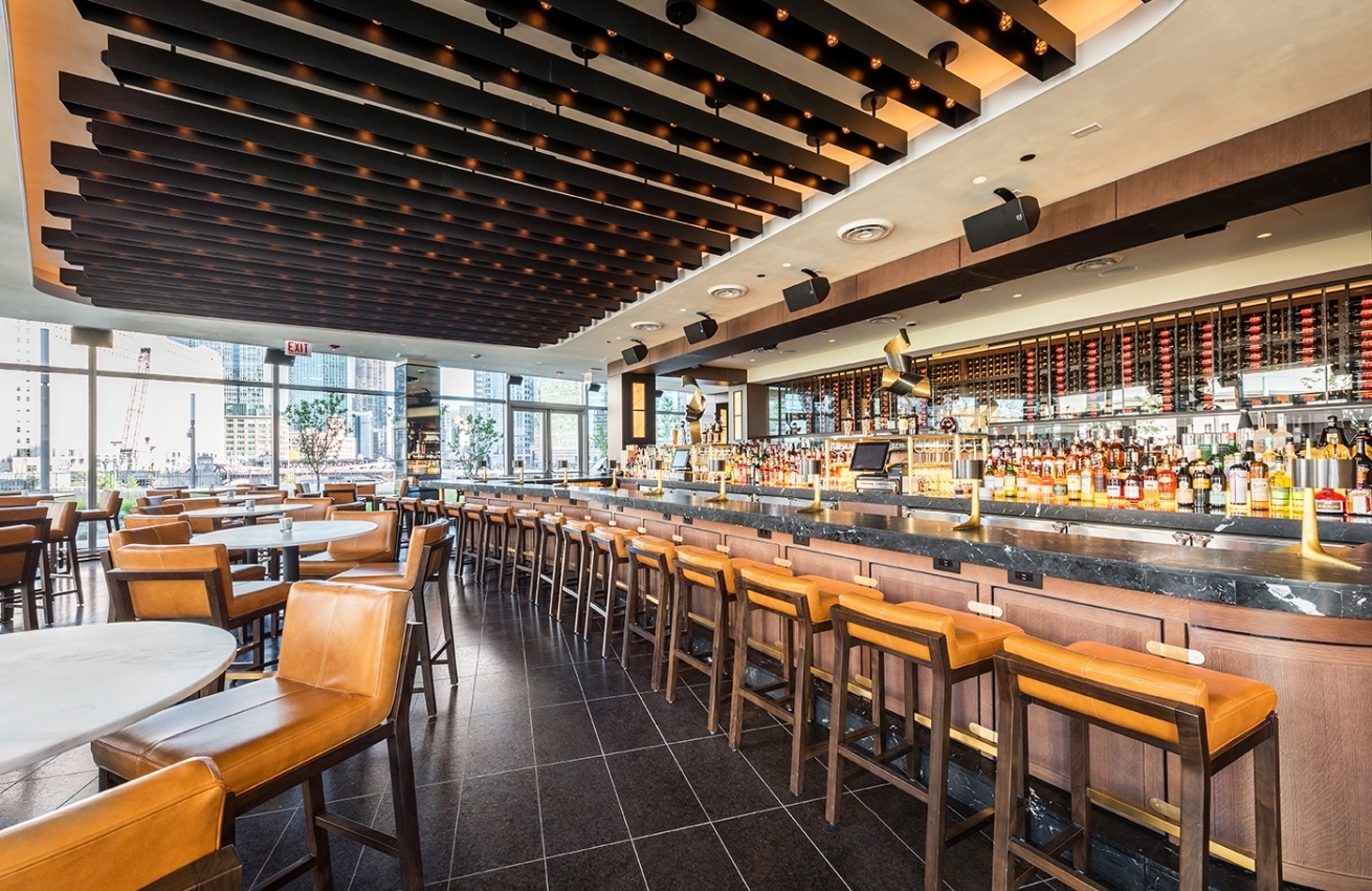 Antunovich Associates Gibsons Italia Chicago Illinois Bar Area, Wind down and relax at Gibsons Italia bar area in Chicago,