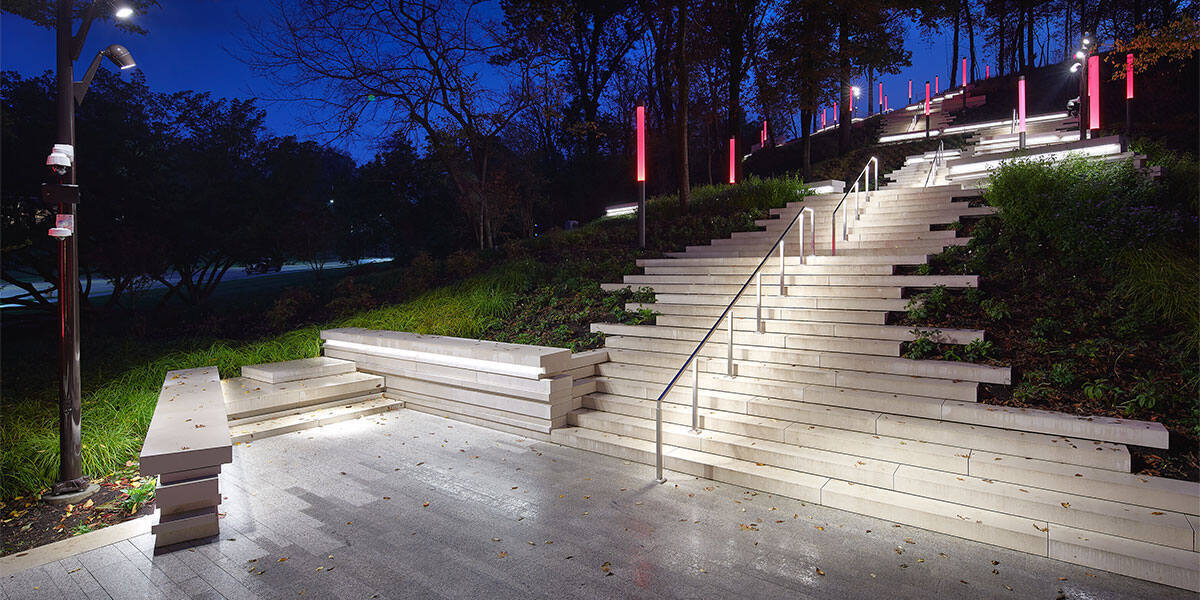 Art Climb outdoor exhibit and courtyard at Cincinnati Art Museum, With Custom Precast Concrete, the Art Climb at the museum