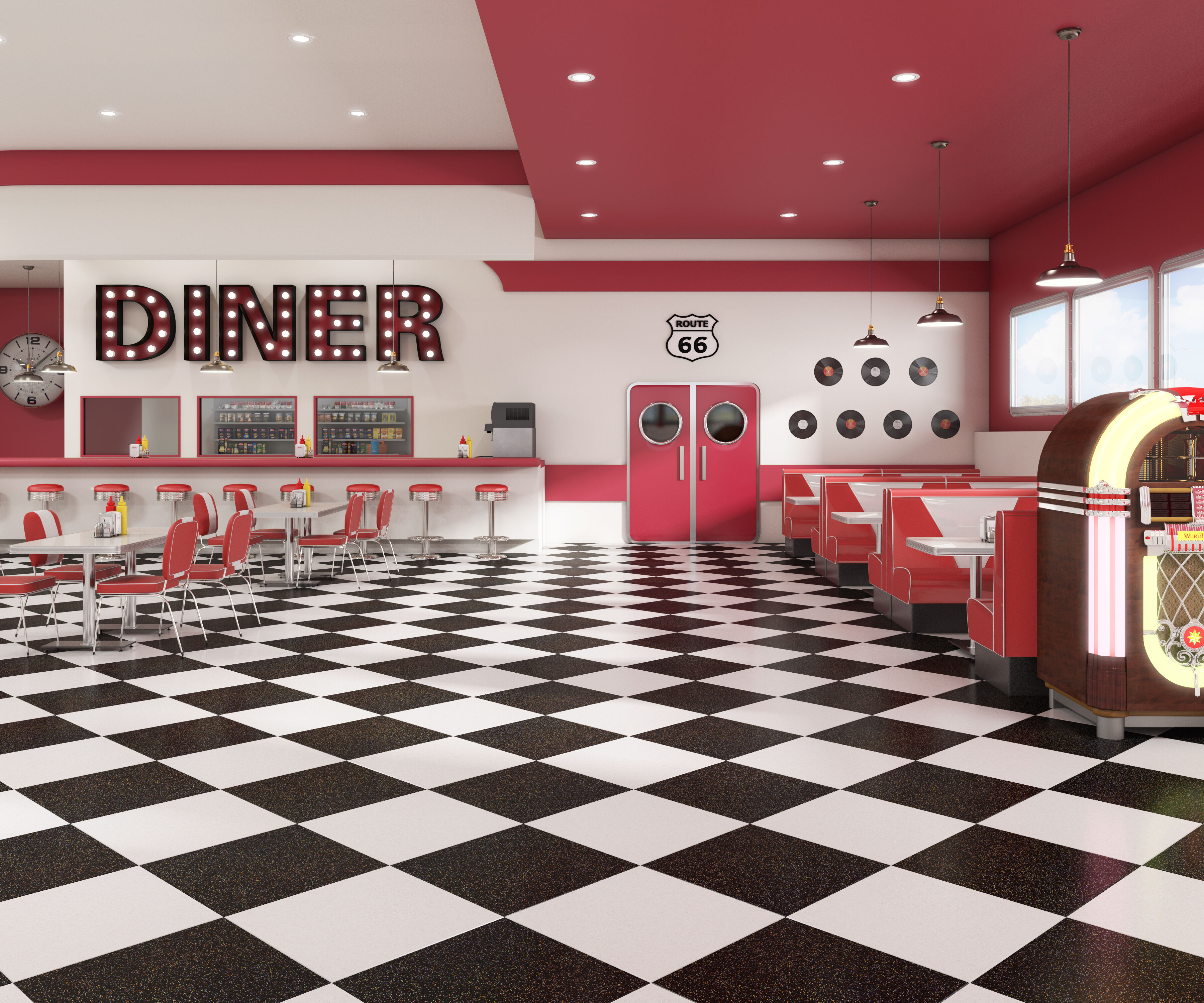 AVA Restaurant Design ORBT retro flooring restaurant AVA