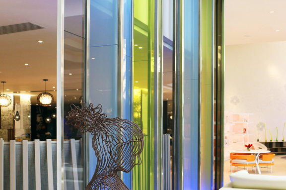 Renaissance Jaragua Hotel | Santo Domingo, DR, brand, Bendheim’s Jelly Bean glass serves as a functional art piece, forming
