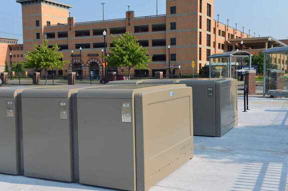 Grand Valley State University, brand, CycleSafe Bicycle Lockers provide the highest campus bike security, Class I long-term