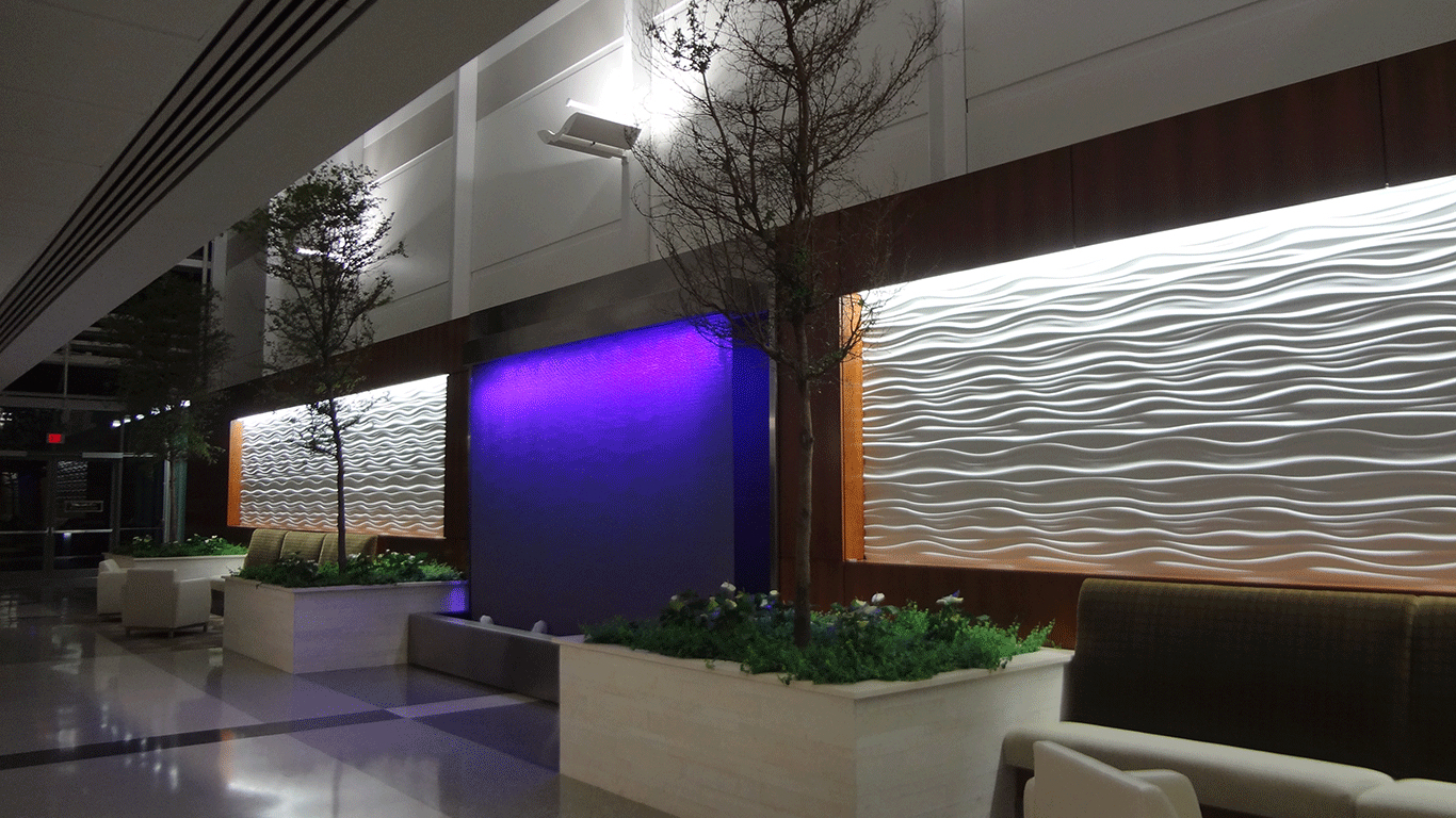 Bluworld of Water Standard Single Panel Water Wall Common Waiting Area ...
