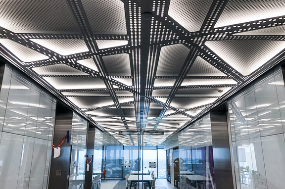 McDermott, professional, Custom, parametric, edge-to-edge perforations with layers for maximum visual depth.