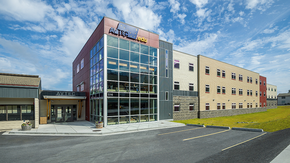 Cornerstone General Contractor AVTEC Dormitory Replacement Exterior Design, Cornerstone collaborated with Nvision