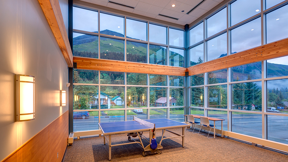 Cornerstone General Contractor AVTEC Dormitory Replacement Exterior Design, The focal point of the AVTEC Dormitory is