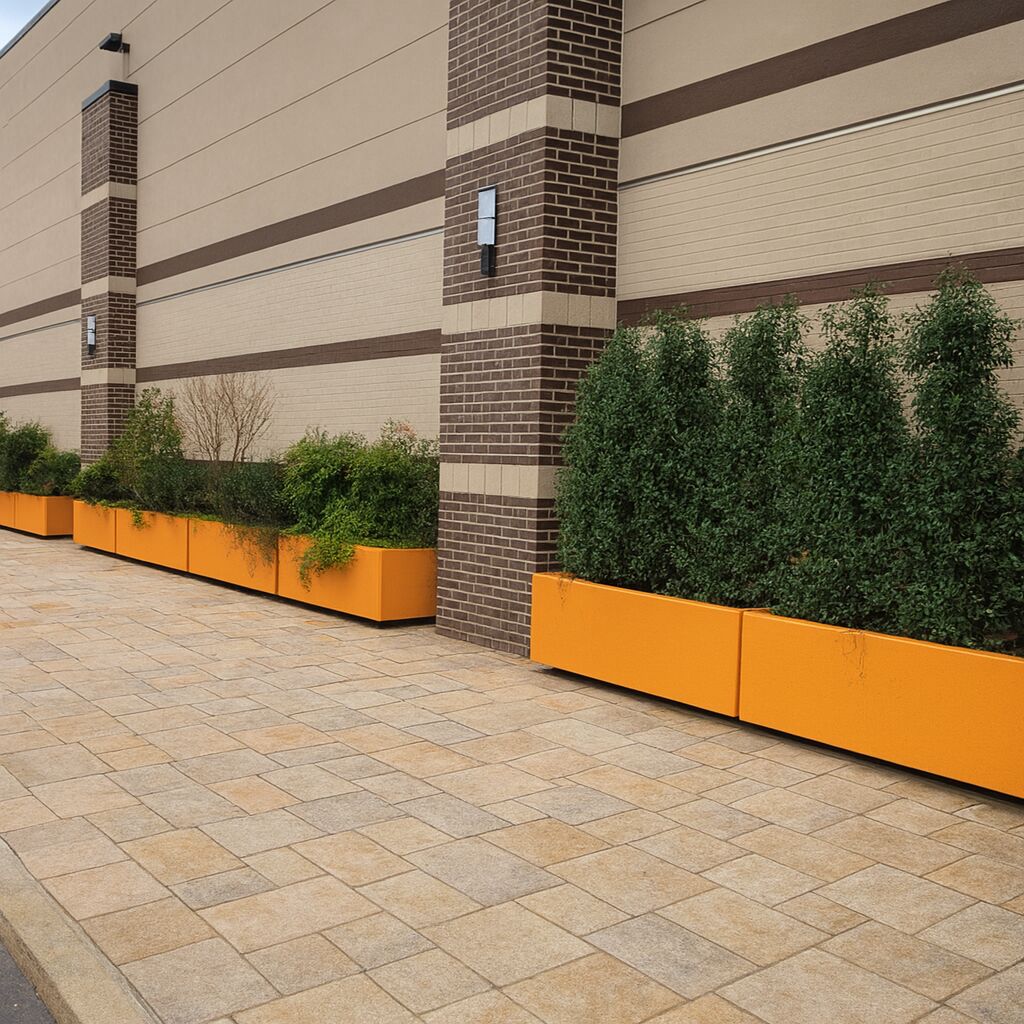 Custom Orange Fresco, At Allé Designs, we offer a range of custom color options to ensure your fiberglass planters and