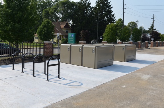 Grand Valley State University, brand, CycleSafe Bicycle Lockers provide the highest campus bike security, Class I long-term