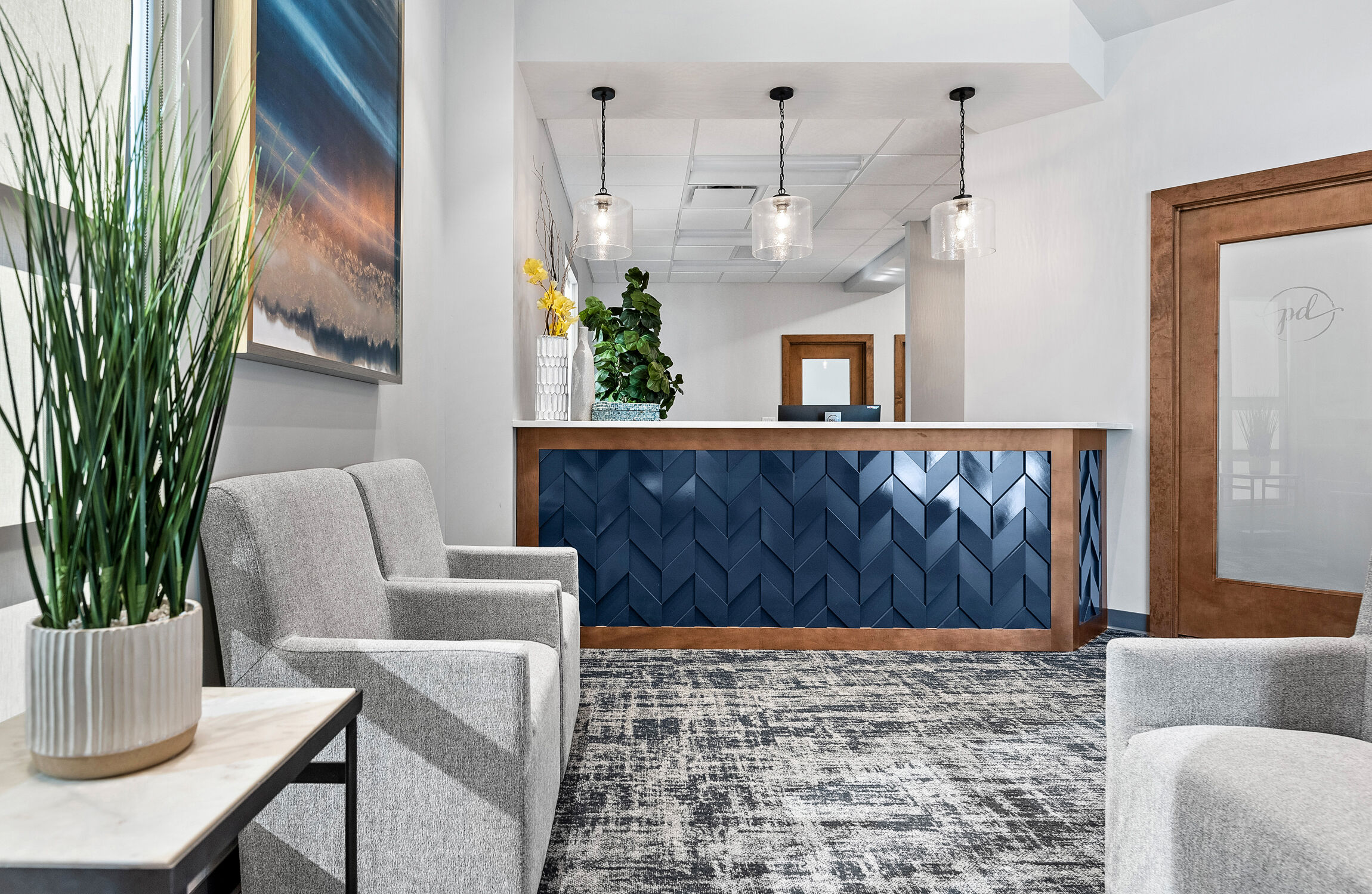 Dental office lobby Michelle Ford Design