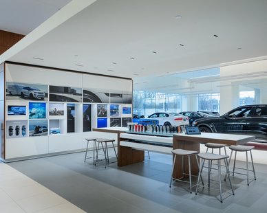 D.J. Kranz Luther Jaguar Land Rover Minneapolis Car Dealership Interior Sales floor design, D.J. Kranz provided construction