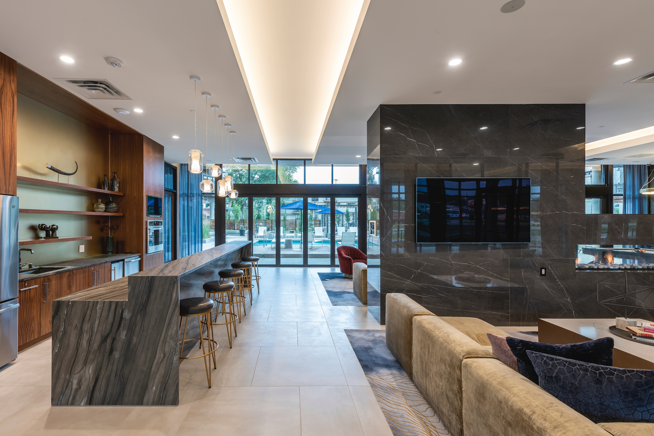 Curated visual reference: Gallery Detail: Djr Architecture Parkway 25 Luxury Apartments Tenant Common Area Design