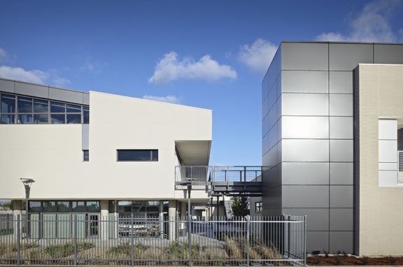 Helen Stacey Middle School, brand, Beautiful Sto Corp products were used for the Helen Stacey Middle School in Huntington