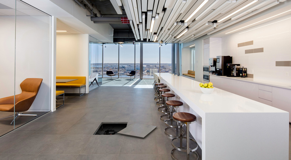 Exelon Headquarters Tate Raised Access Floor System Modern Breakroom