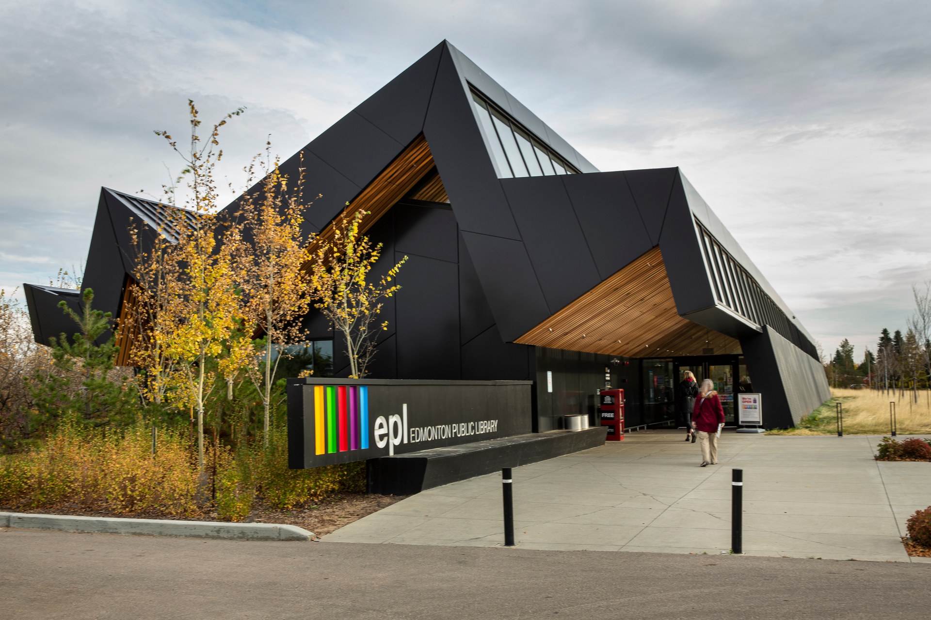 exterior signage edmonton public library sherwin williams