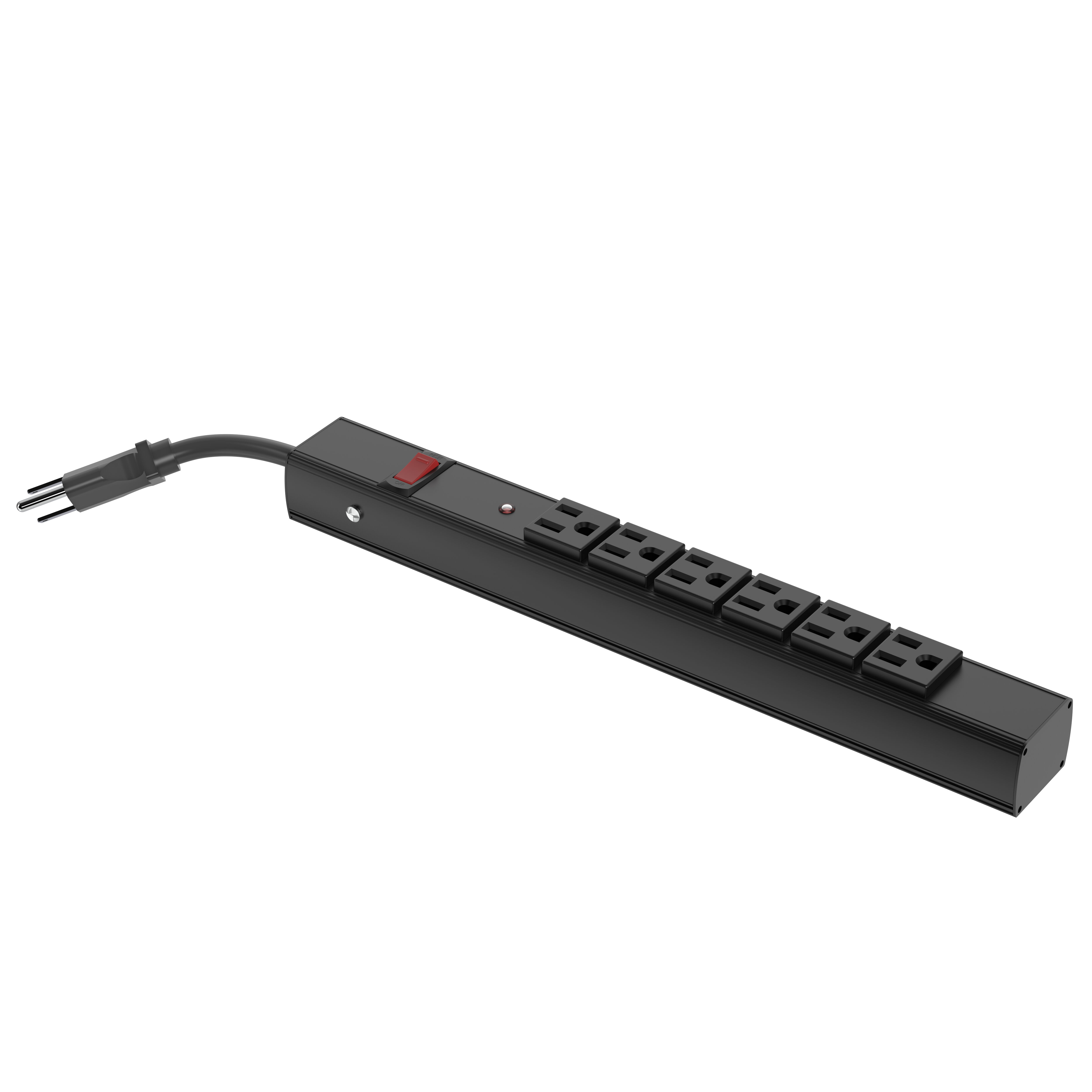 FCH-PSTRIP-BLK-L.813, FlexCharge™ Power Strip-65W • Power strip: six AC outlets • Power strip can be either mounted
