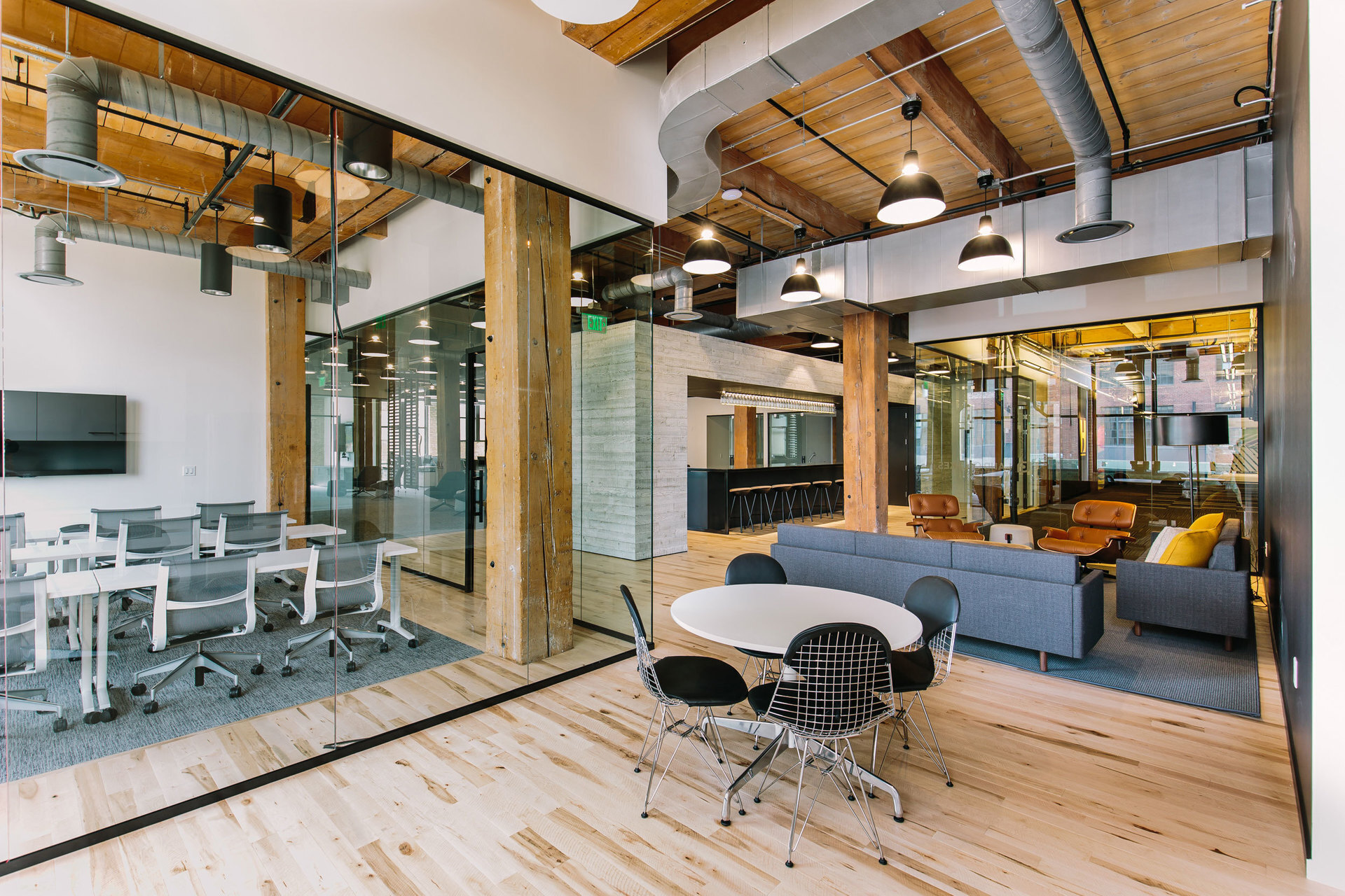 Gardner Builders Office Design Land O' Lakes Minneapolis Break Out Meeting Space, Located in the Tractorworks Building in the