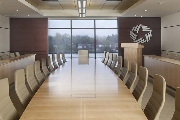Investar Bank, professional, Gator Millworks provided beautiful finishing touches and wall treatments through the Investar