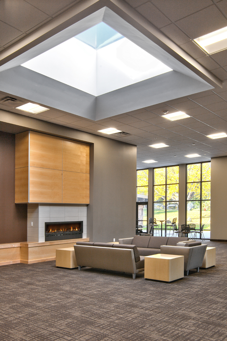 Good Shepherd Lutheran Church, Large skylights fill Good Shepherd Lutheran Church with natural daylight creating a pleasant