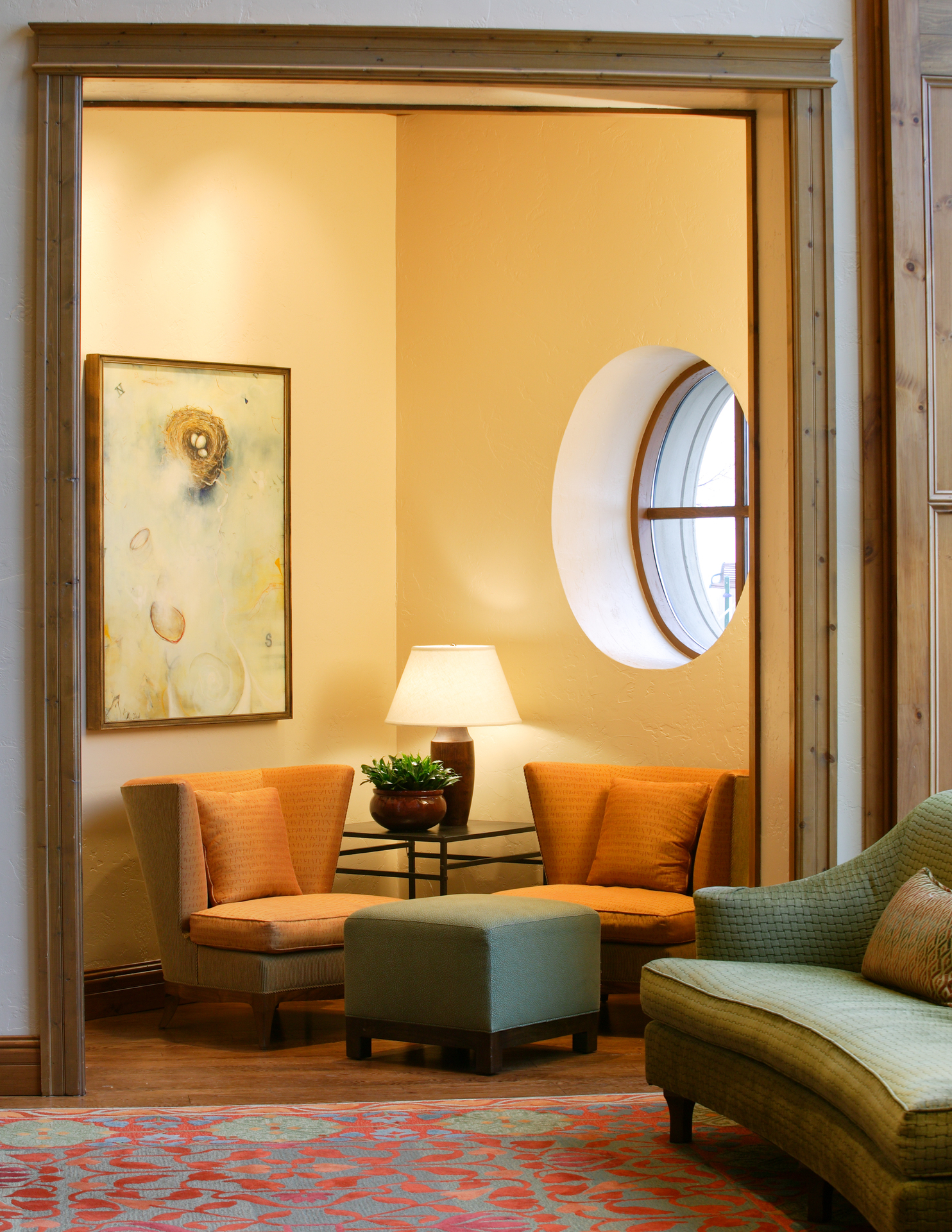 Inspirit LLC Park Hyatt Beaver Creek Colorado Resort Interior Guest Lobby Nook, The Hyatt creates a sense of place as a