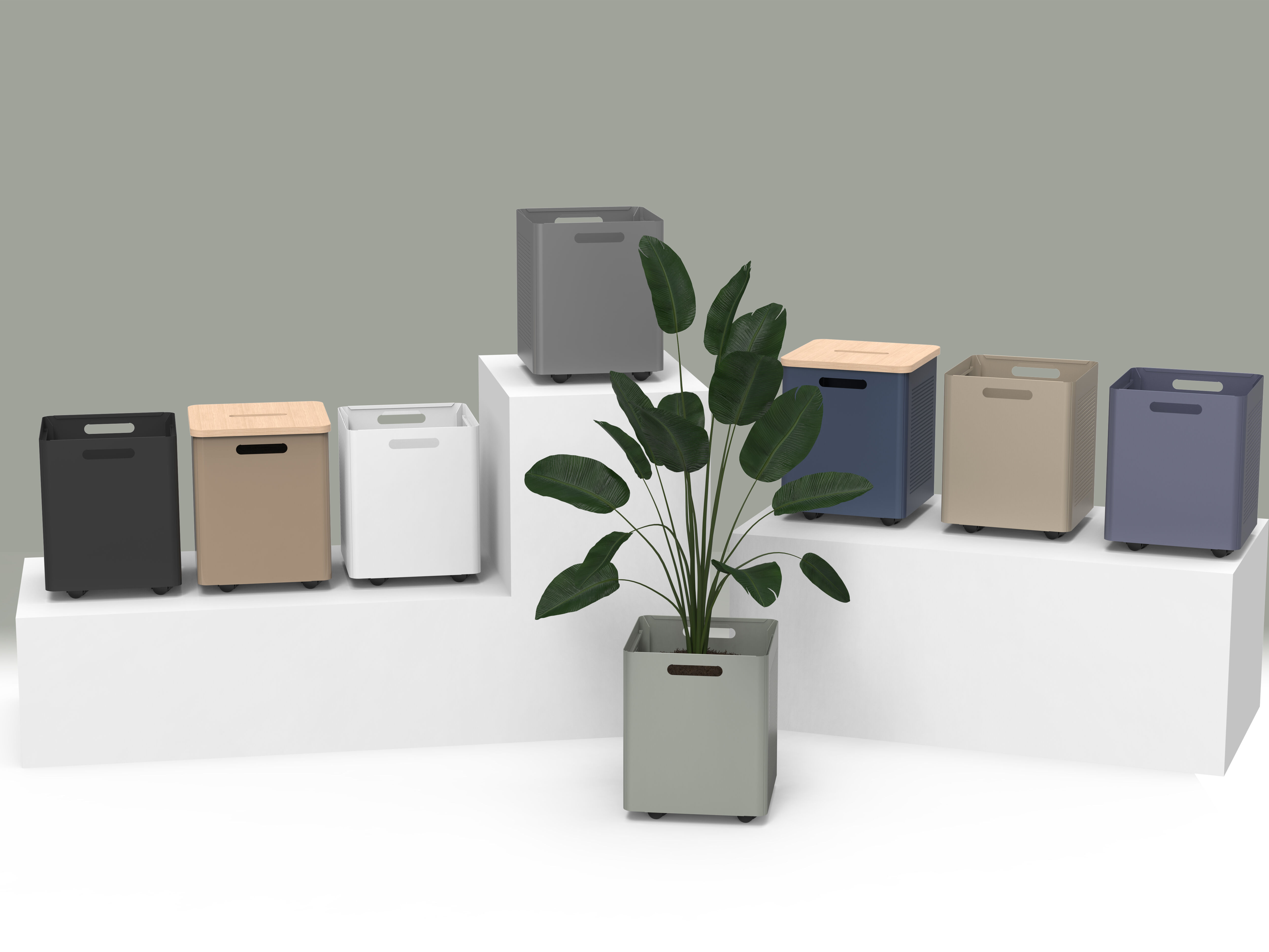 Kuva Storage & Planter, Mobile Storage Solution, includes 4 (non-locking) casters, integrated rails to accommodate