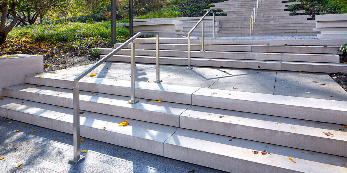 Large Staircase Concrete Exterior Stairway and Entryway at Art Climb by Museum in Cincinnati, OH, With over 300 custom