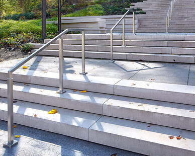 Large Staircase Concrete Exterior Stairway and Entryway at Art Climb by Museum in Cincinnati, OH, With over 300 custom
