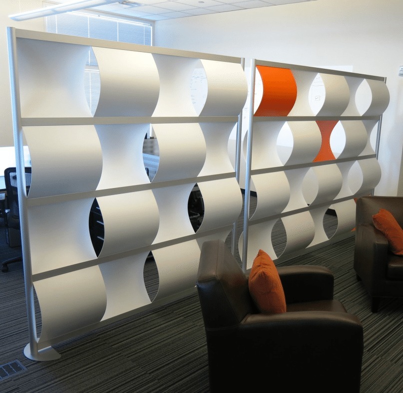 Loftwall wave wall office space design, The design of the Wavewall by Loftwall functions as a filter between spaces. Wave’s