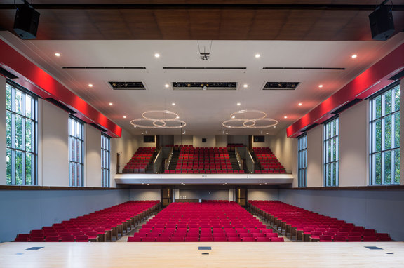 Central College, brand, The Douwstra Auditorium, located in Pella, Iowa at the college’s Central Hall, was constructed in