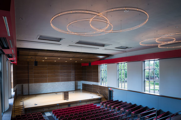 Central College, brand, The Douwstra Auditorium, located in Pella, Iowa at the college’s Central Hall, was constructed in