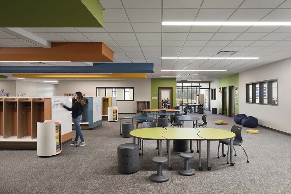 Milliken Elementary School Interior Commons and Locker Bay