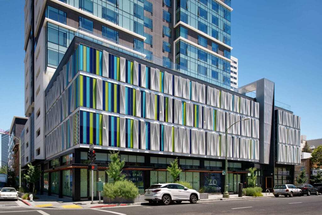 Modern Apartment Building with Colorful Exterior and Concrete Precast ...