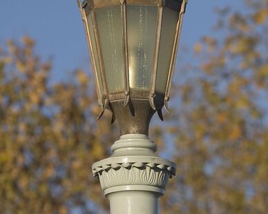 Niland Company Lake Avenue Restoration Vintage Light Pole Replica Close Up, Nilands in-house pattern and machine shop