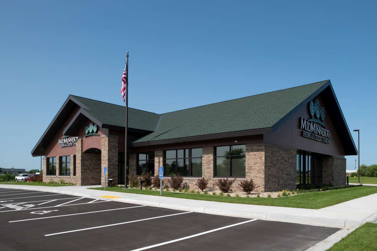 Norson commercial construction Mid MN Federal Credit Union exterior NorSon Construction
