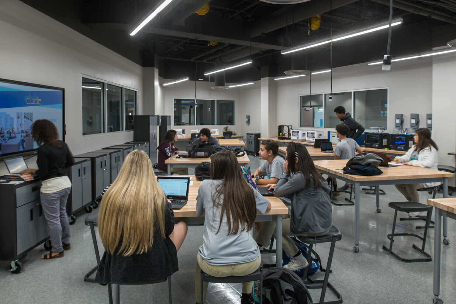 Pfluger Architects Southside High School Lafayette Louisiana Interior Lab Classroom Design