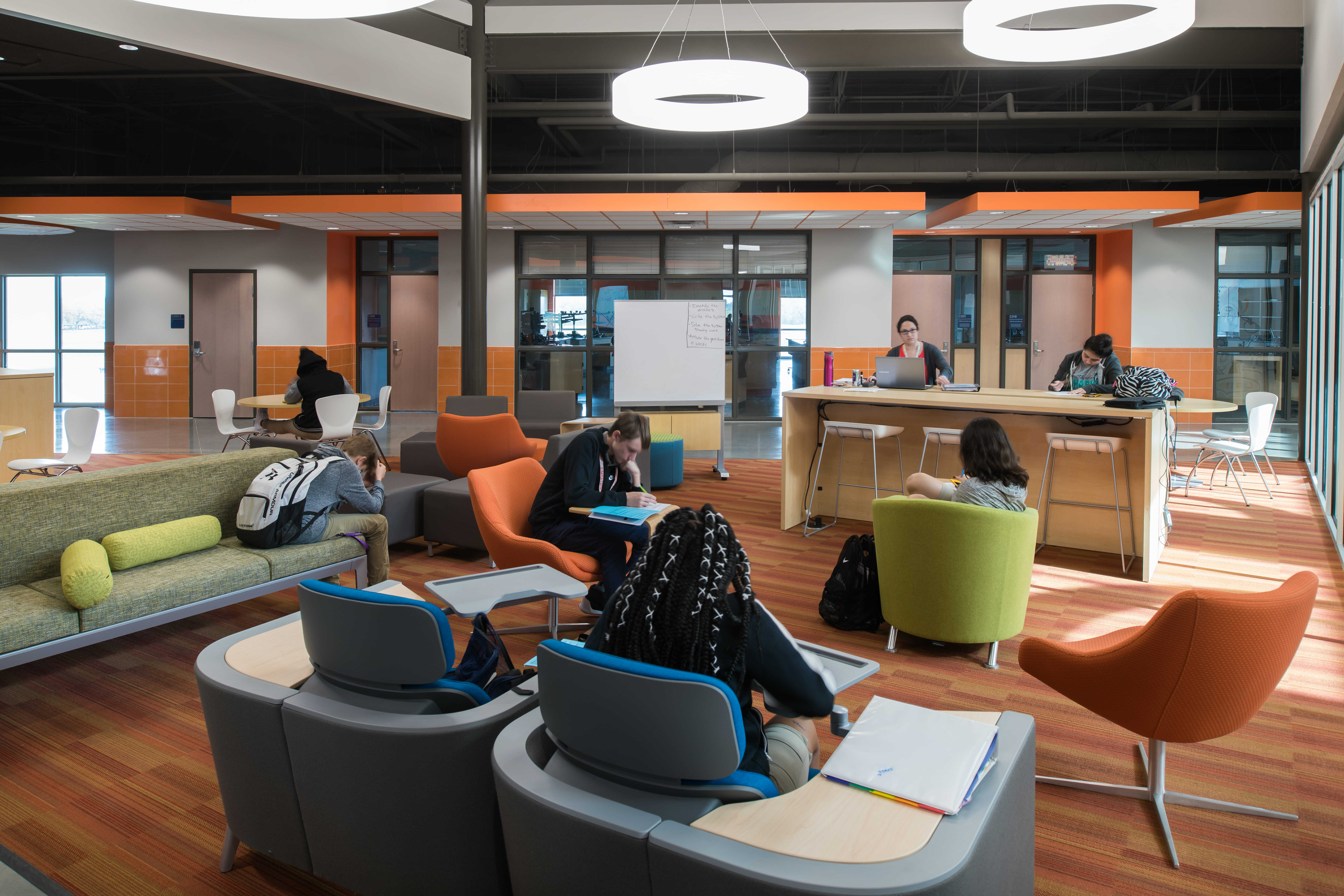 Pfluger Architects Southside High School Lafayette Louisiana Interior Student Study Common Area