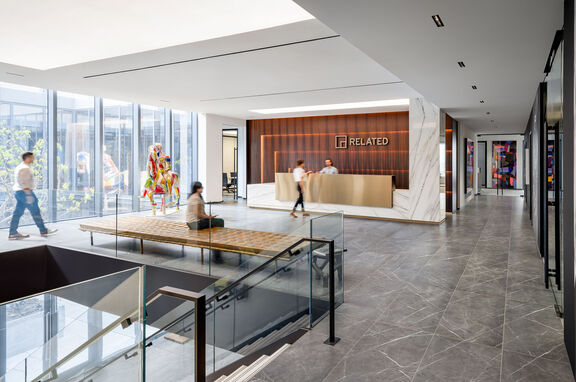 Related Miami, brand, Acoufelt was thrilled to provide sound absorbing baffles in the Related Miami corporate office.