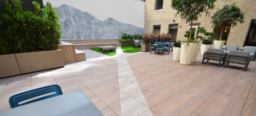 Swig-Office-Amenity-Deck 7325, Swig Office Building | Los Angeles, CA featuring products from Tile Tech Pavers |