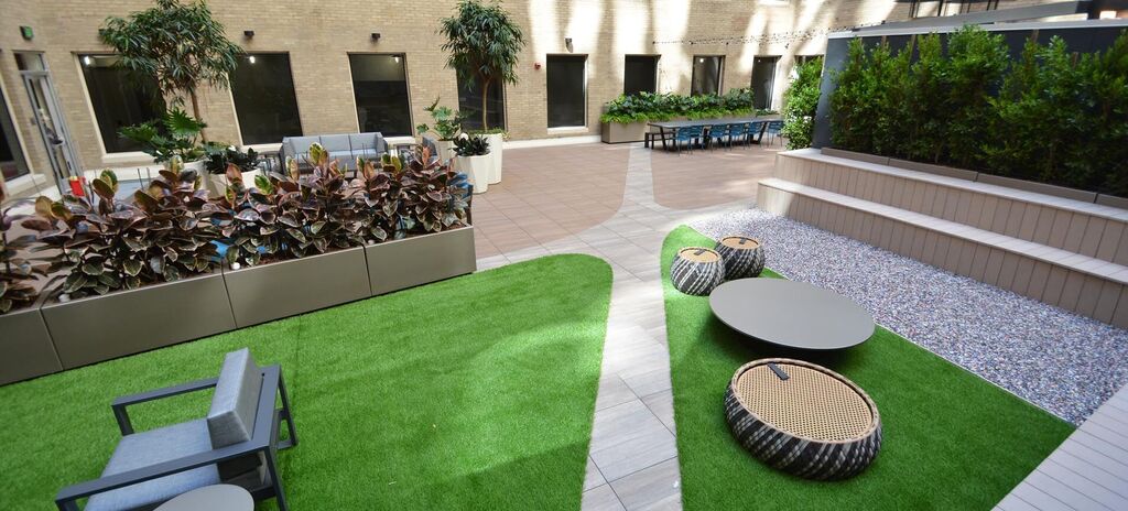 Swig-Office-Amenity-Deck 7341, Swig Office Building | Los Angeles, CA featuring products from Tile Tech Pavers |