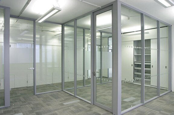 Acoustical Solutions, brand, Acoustic glass partitions are an easy way to transform your space into an upscale environment.