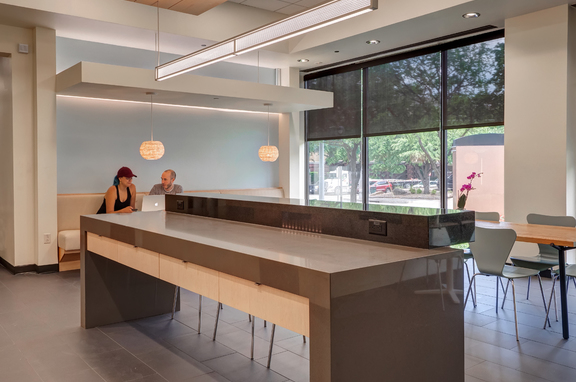 Treehouse, professional, 3,000 SF renovation. Kitchenette and former chemical developing labs were transformed into large