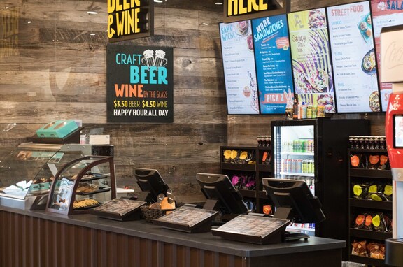 Schlotsky's Austin Eatery, brand, Schlotskys Austin Eatery has a classic design that features wood elements by Urban Woods