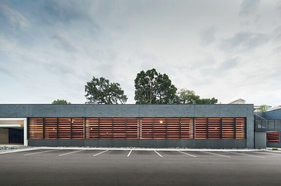 Mill Street Parking Ramp, brand, The City of Wayzata has built a 385-stall public parking structure in the parking lot at